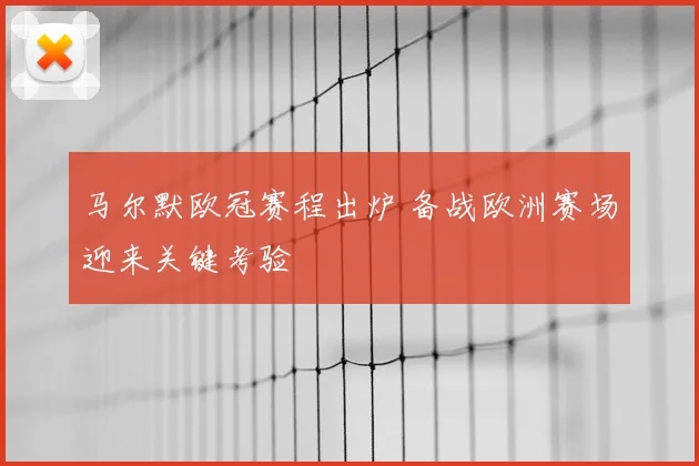 马尔默欧冠赛程出炉 备战欧洲赛场迎来关键考验